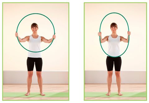 ćwiczenia na dekolt, ćwiczenia z hula hop