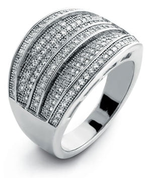 Srebrny pierścionek z cyrkonami