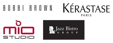 logo Bobbi Brown, logo Kerastase, logo Mio Studio, logo Jazz Bistro