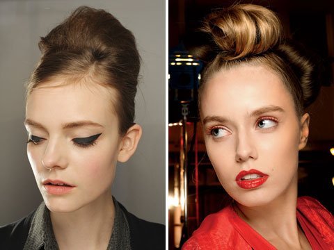 młodzieżowe fryzury, kok w nieładzie