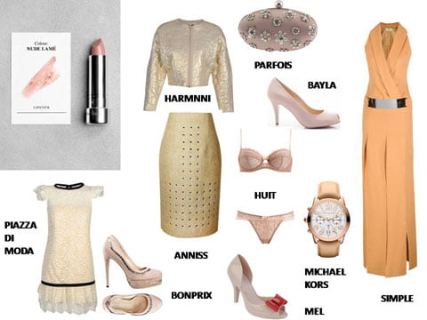 ubrania i dodatki w stylu nude