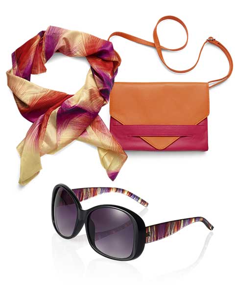 Solar Oriflame, pareo, różowa torebka