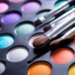 Makeup brushes and make-up eye shadows