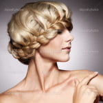 Beautiful woman with stylish hairstyle