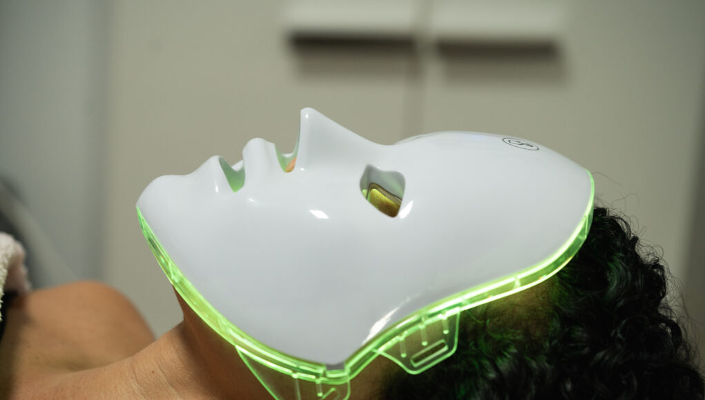 white face mask with led lights